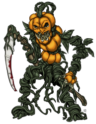 Sidequest Saturday (Macabre Manses): Golem Patch Pumpkin Golem
