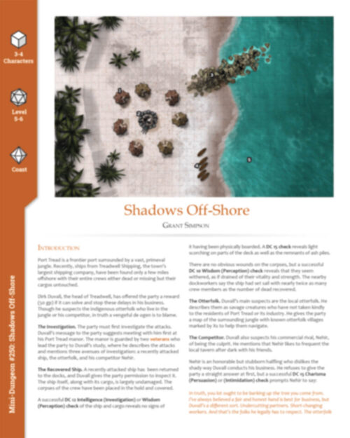 Mini-Dungeon #250: Shadows Off-Shore - Image 2